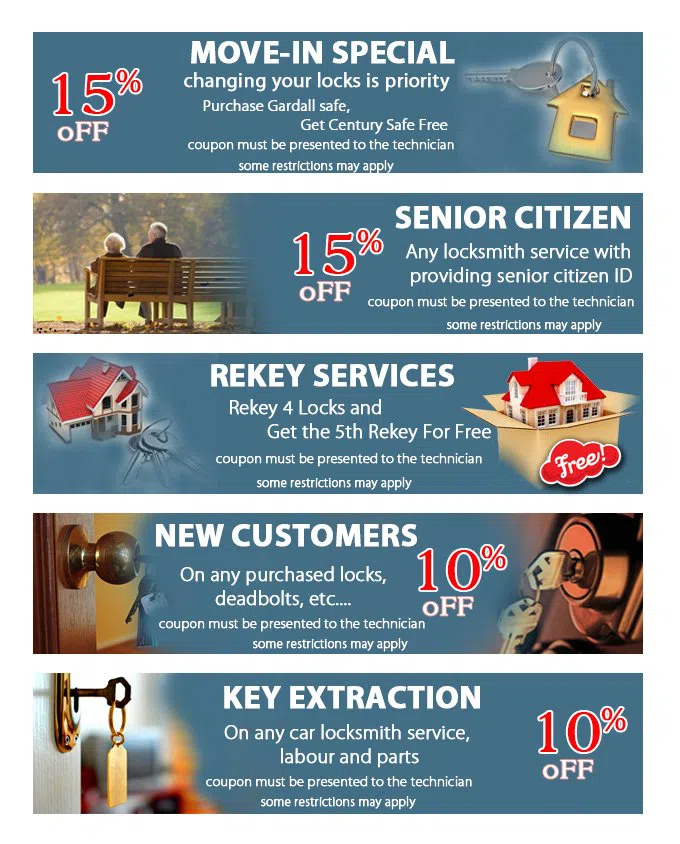 First-Class Locksmith Store  Whittier, CA 562-340-4635 - coupon21-set-five